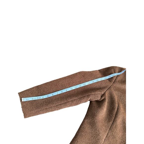 Peruvian Connection Brown Preppy Basic Classic Alpaca Wool Bomber Jacket Size 12 - Picture 9 of 9